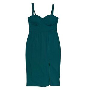 NWT Trixxi Women's Teal Green Bustier Midi Dress Sz L Bodycon Evening Date Night